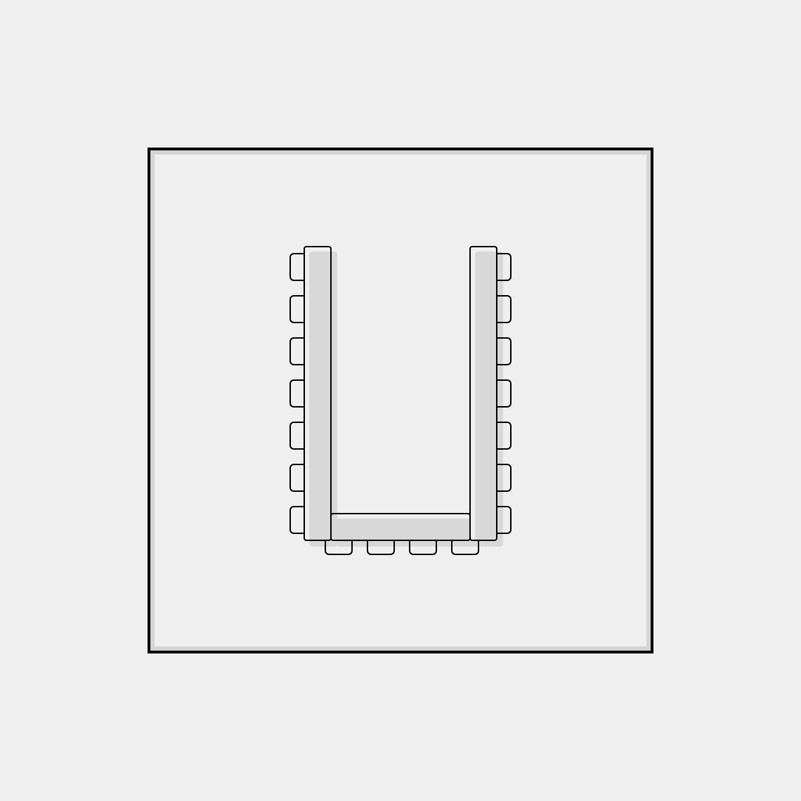 Foto del plano de sala de Eventos forma U